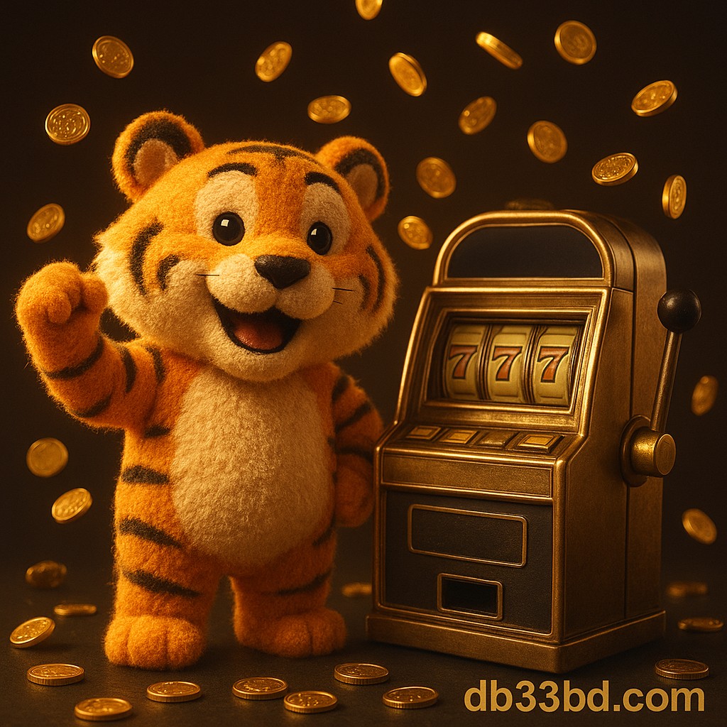 আর্কেড জয়ের আনন্দে উচ্ছ্বসিত এক বাঘশাবক