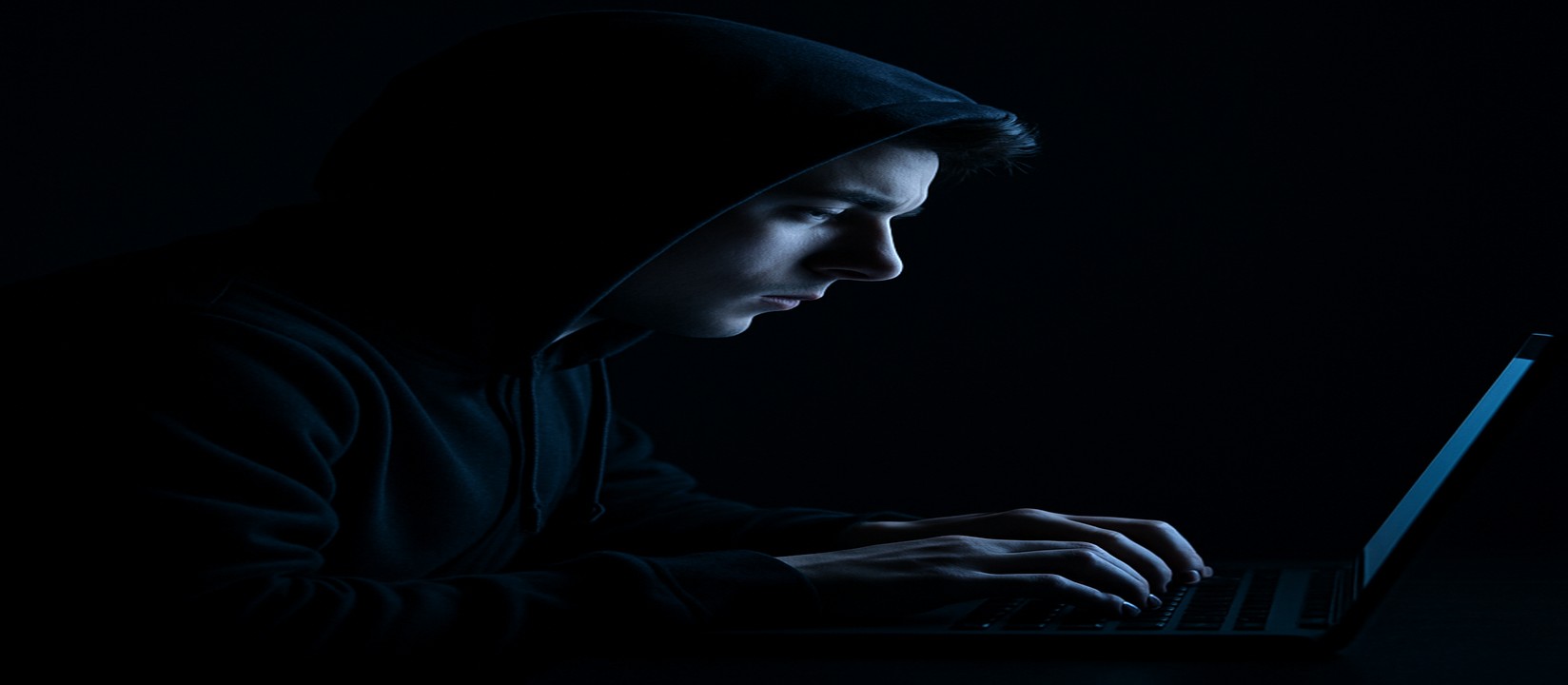 একজন ব্যক্তি db33 ওয়েবসাইটে অনলাইন গেম খেলতে অন্ধকার একটি কক্ষে ল্যাপটপের সামনে মনোযোগ দিয়েছেন